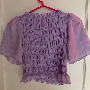 Lisa Says Gah Chiara smocked top in Lilac